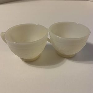 Vintage Anchor Hocking Milk Glass Tea/Coffee/Punch Replacement Cups Lot of 2